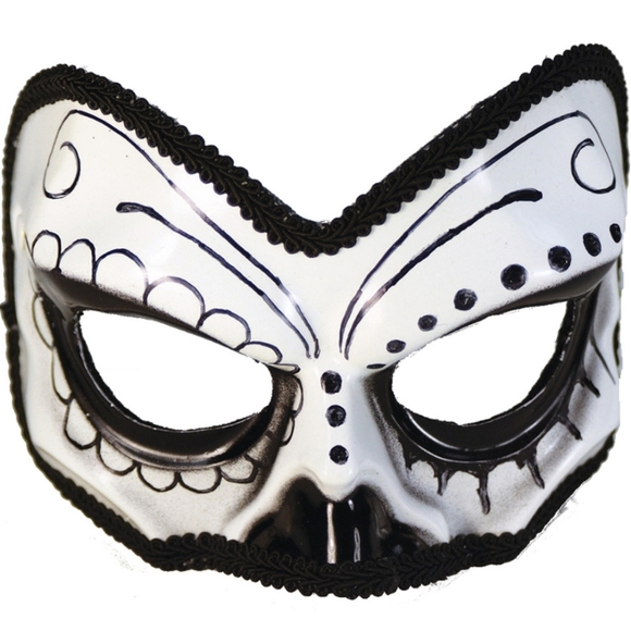 Halloween "Day of the Dead" Angry Skull Venetian Carnival Mask - Picture 1 of 5